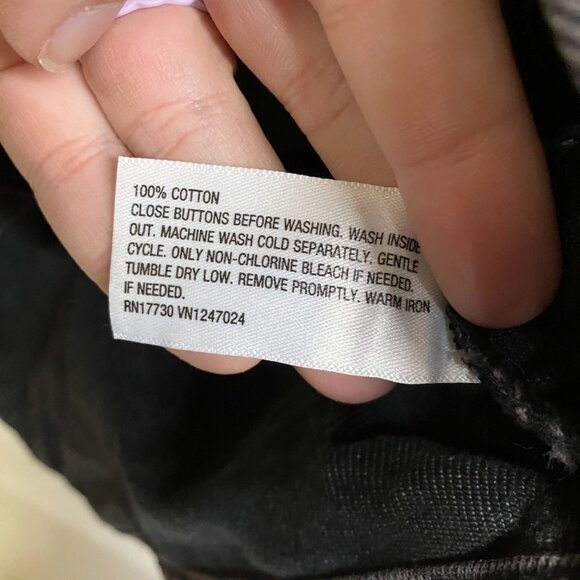 NWOT Wild Fable Women's Size XS Black Oversized L-Sleeve Button-Up Denim Jacket - Picture 4 of 11